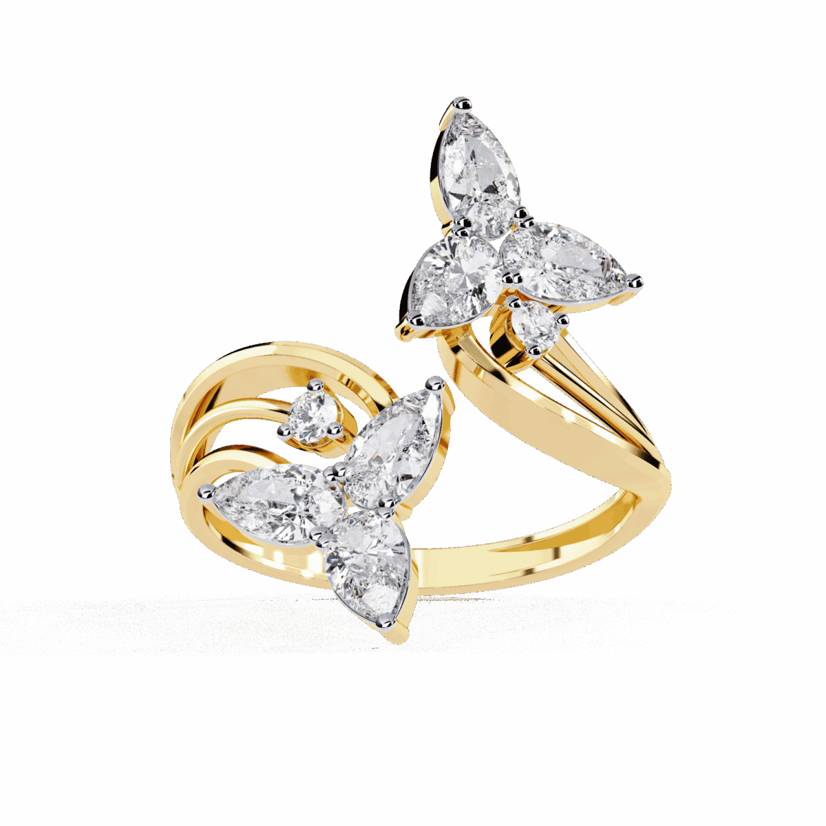 1 Carat Pear and Round Cut Modern Essential Ring  Image 5