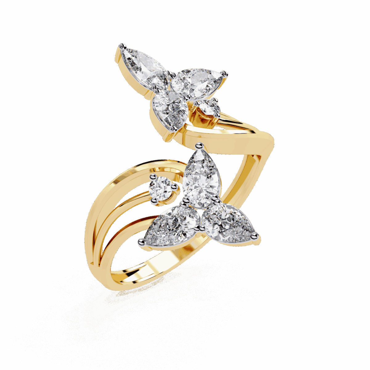 1 Carat Pear and Round Cut Modern Essential Ring  Image 8