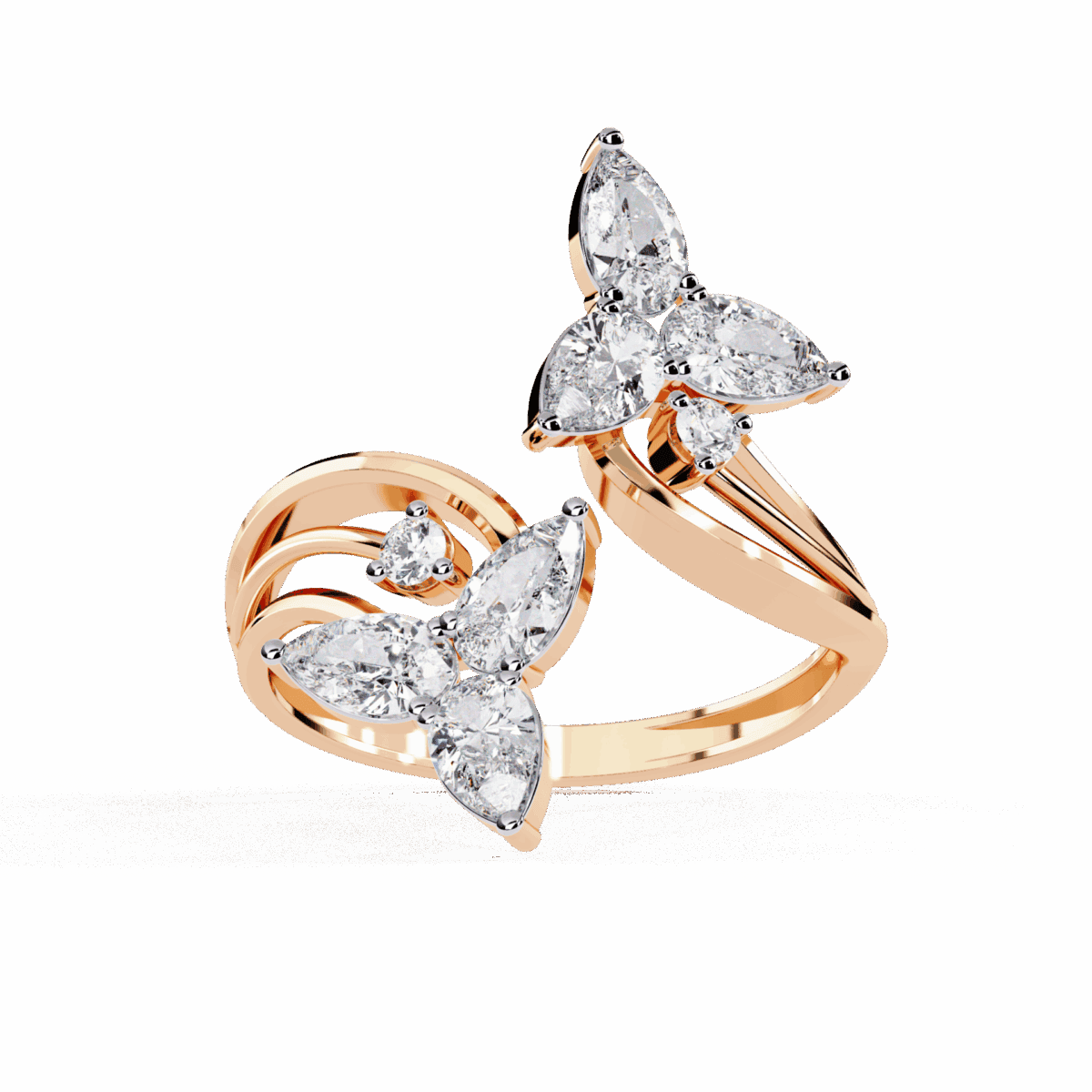 1 Carat Pear and Round Cut Modern Essential Ring  Image 9