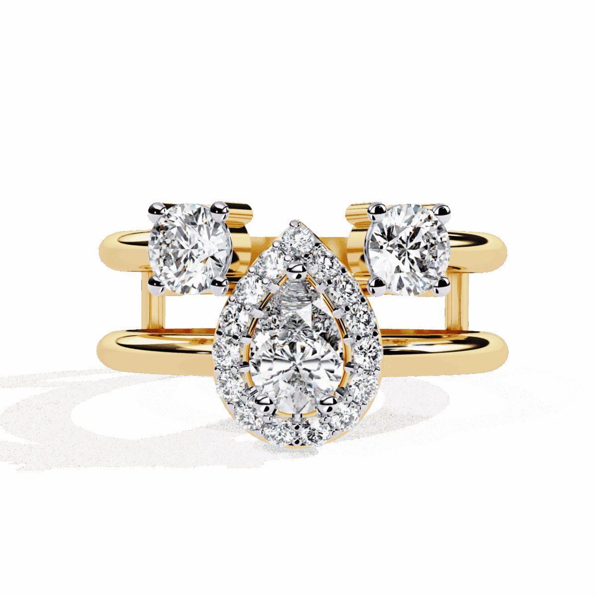 1 Carat Pear Cut Day and Night Ring  Image 5