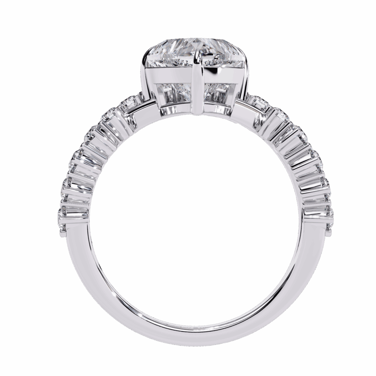 2.5 Carat Heart Cut Signature Wear Ring  Image 3