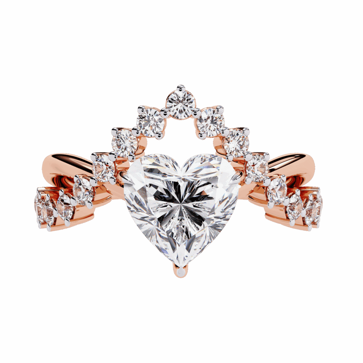 2.5 Carat Heart Cut Signature Wear Ring  Image 9