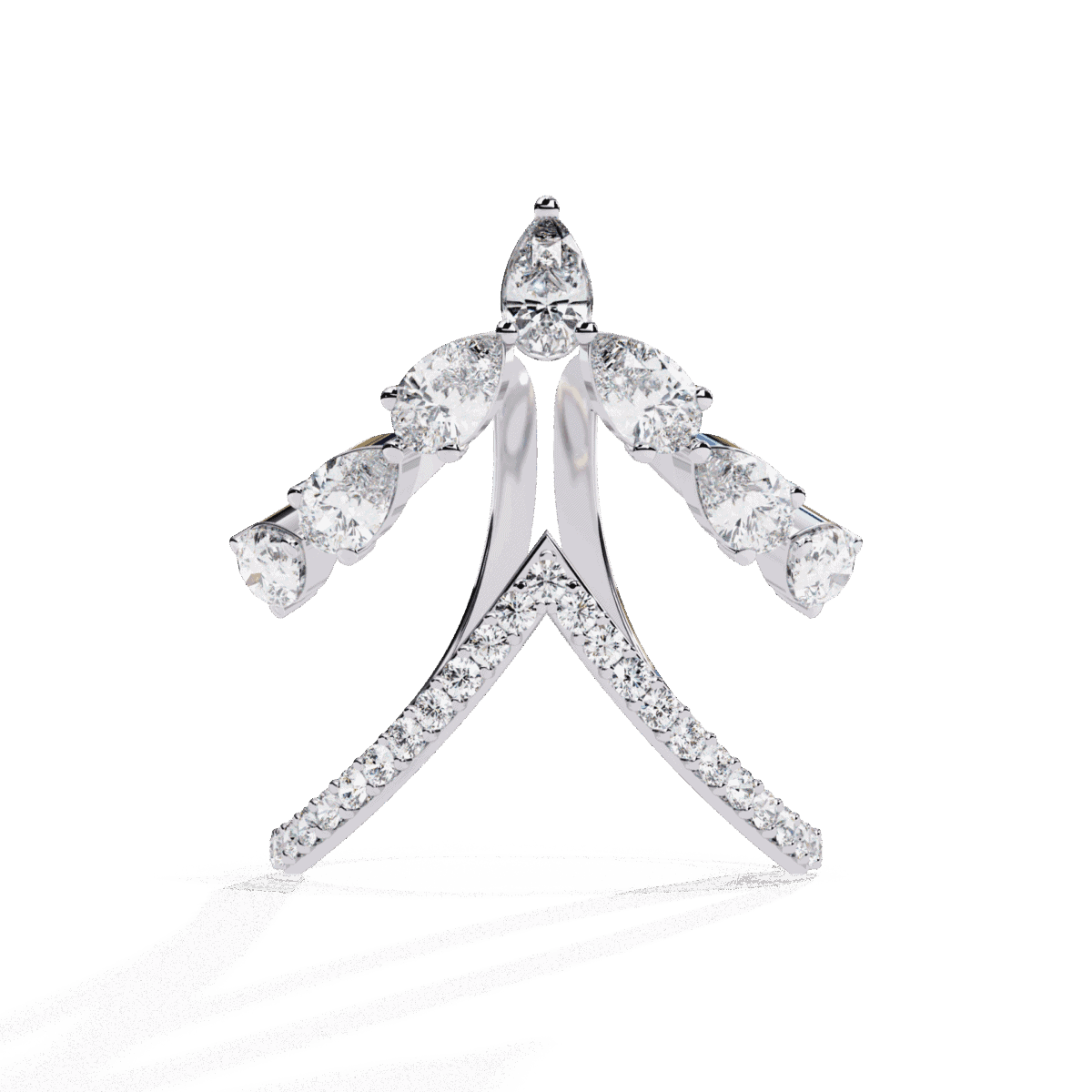 1.5 Carat Pear and Round Cut Modern Essential Ring  Image 1