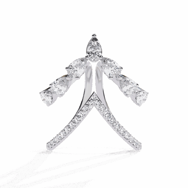 1.5 Carat Pear and Round Cut Modern Essential Ring