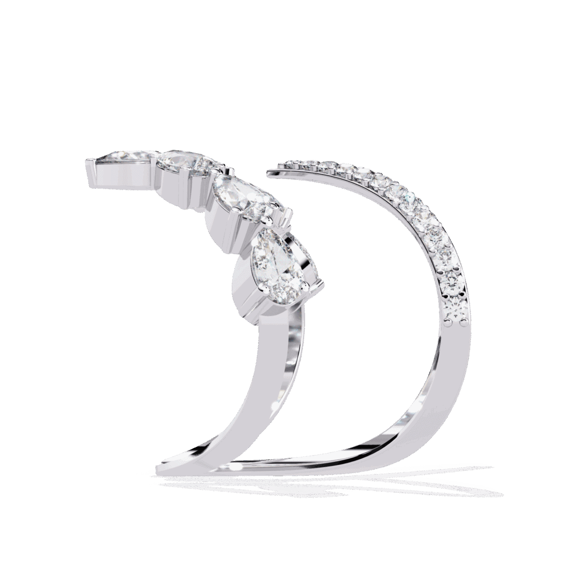 1.5 Carat Pear and Round Cut Modern Essential Ring  Image 3