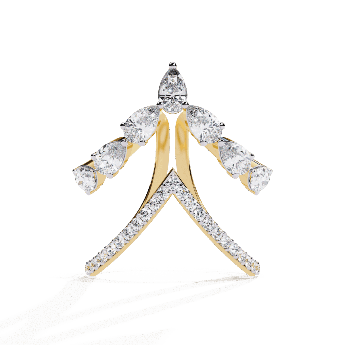 1.5 Carat Pear and Round Cut Modern Essential Ring  Image 5