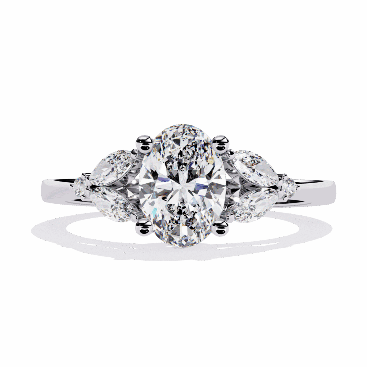 LR14291P11 1.25 Carat Oval Cut Minimal Statement Ring Image 1