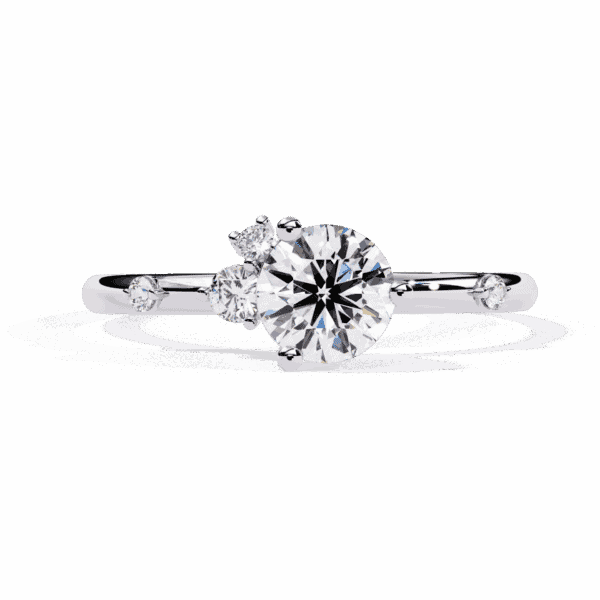 0.5 Carat Round Cut Minimal Statement Ring