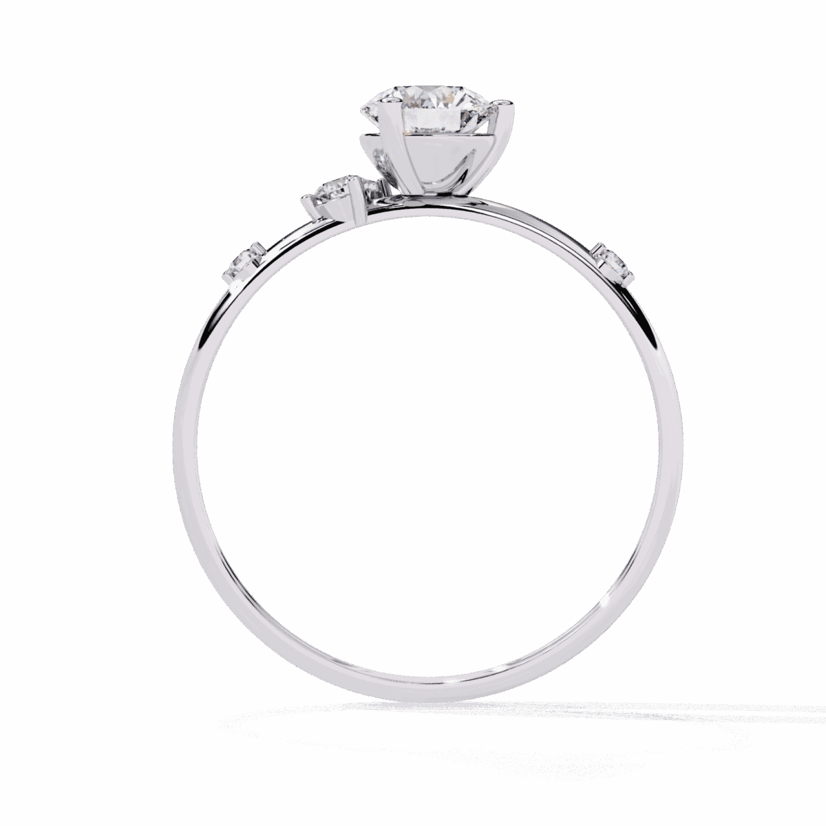 0.5 Carat Round Cut Minimal Statement Ring  Image 3
