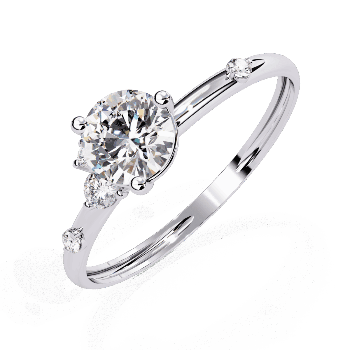0.5 Carat Round Cut Minimal Statement Ring  Image 4