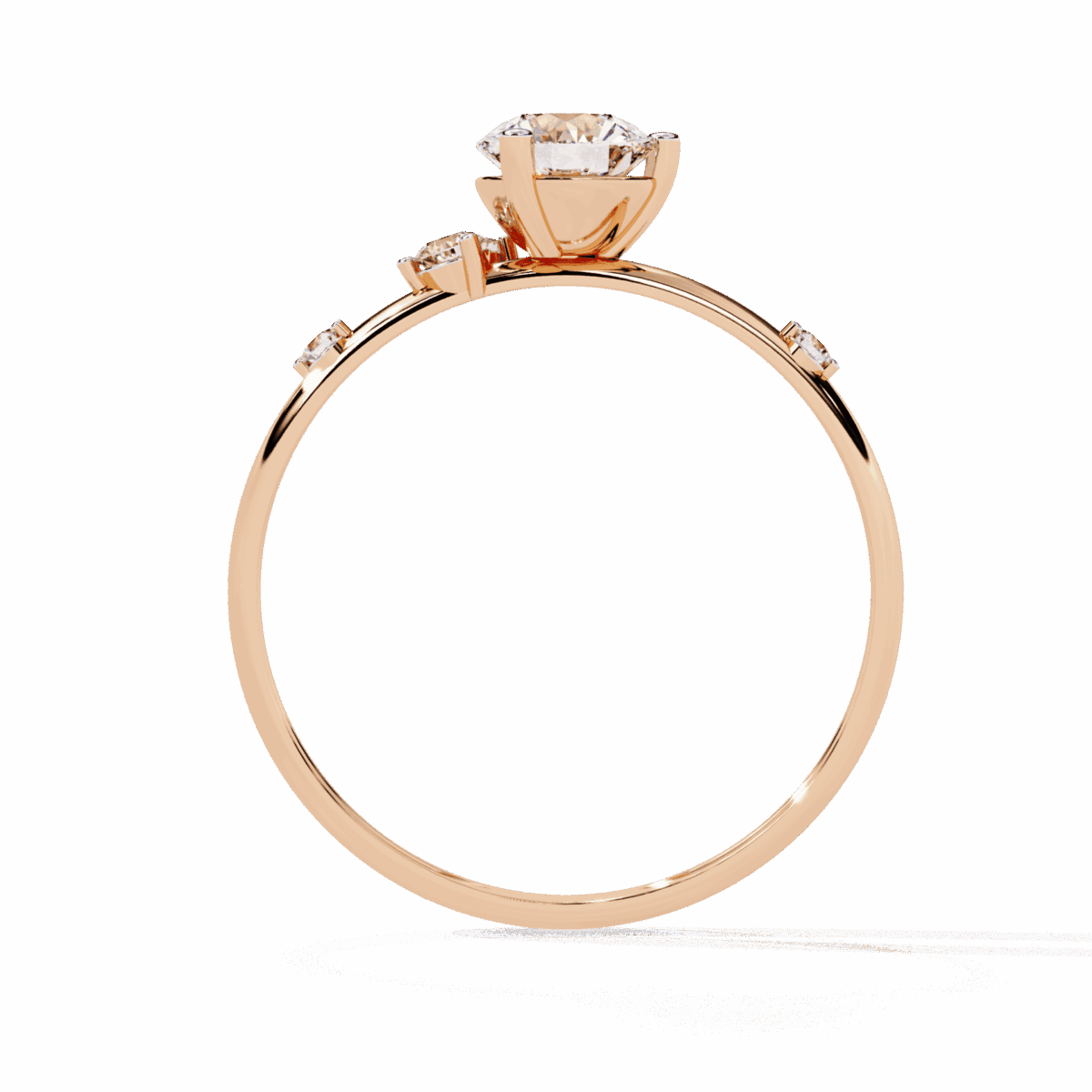 0.5 Carat Round Cut Minimal Statement Ring  Image 11