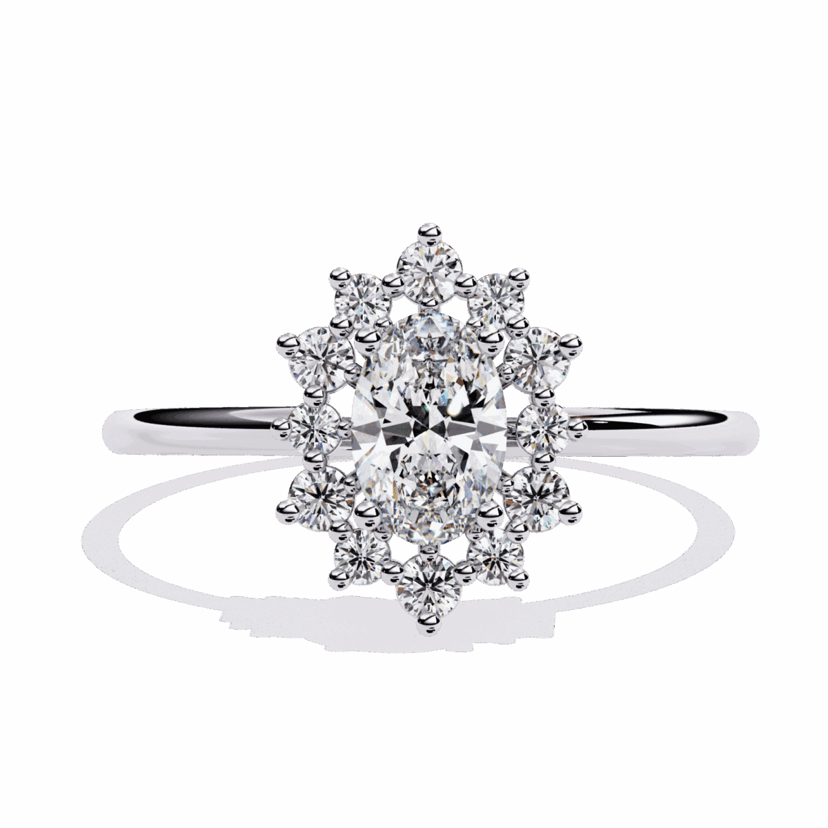 LR14295P11 0.5 Carat Oval Cut Minimal Statement Ring Image 1