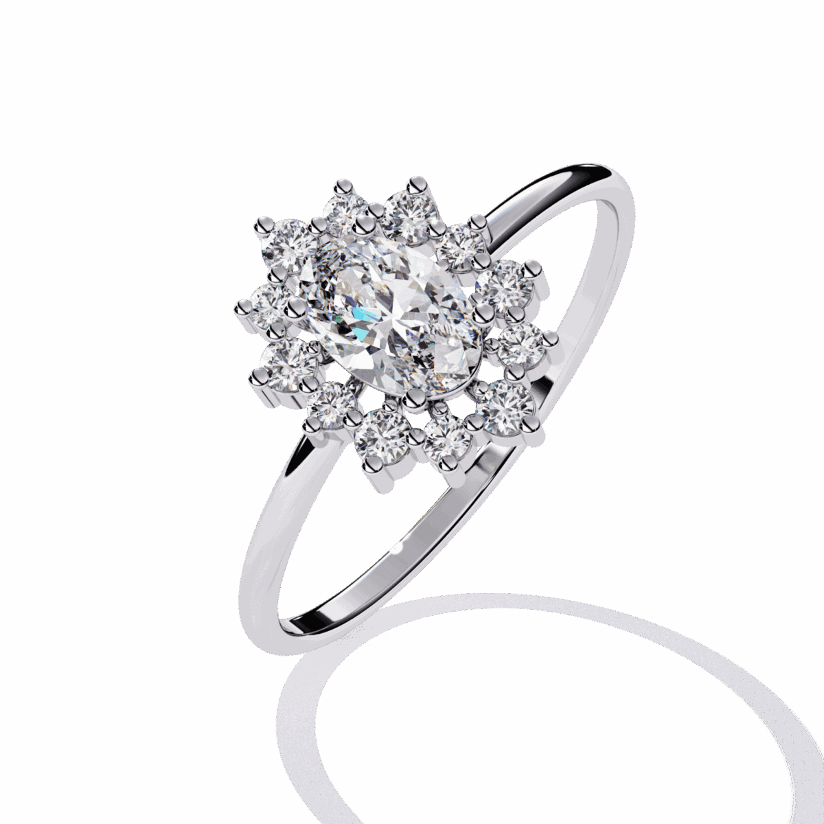 0.5 Carat Oval Cut Minimal Statement Ring  Image 2