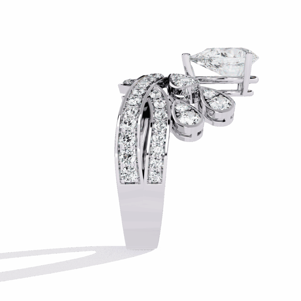 2.25 Carat Pear Cut Sparkle Cocktail Rings  Image 2