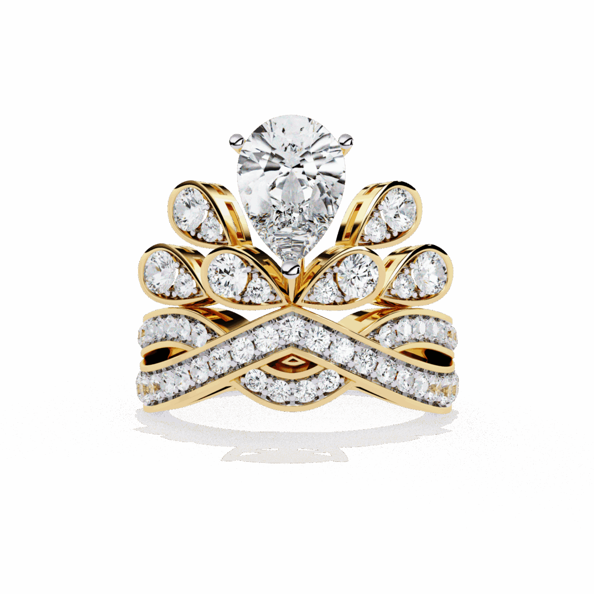 2.25 Carat Pear Cut Sparkle Cocktail Rings  Image 5