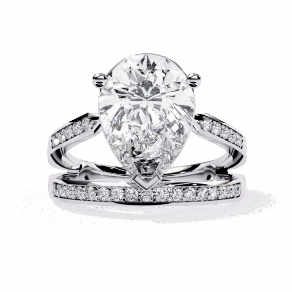 5.75 Carat Pear Cut Solitaire in Bezel Setting