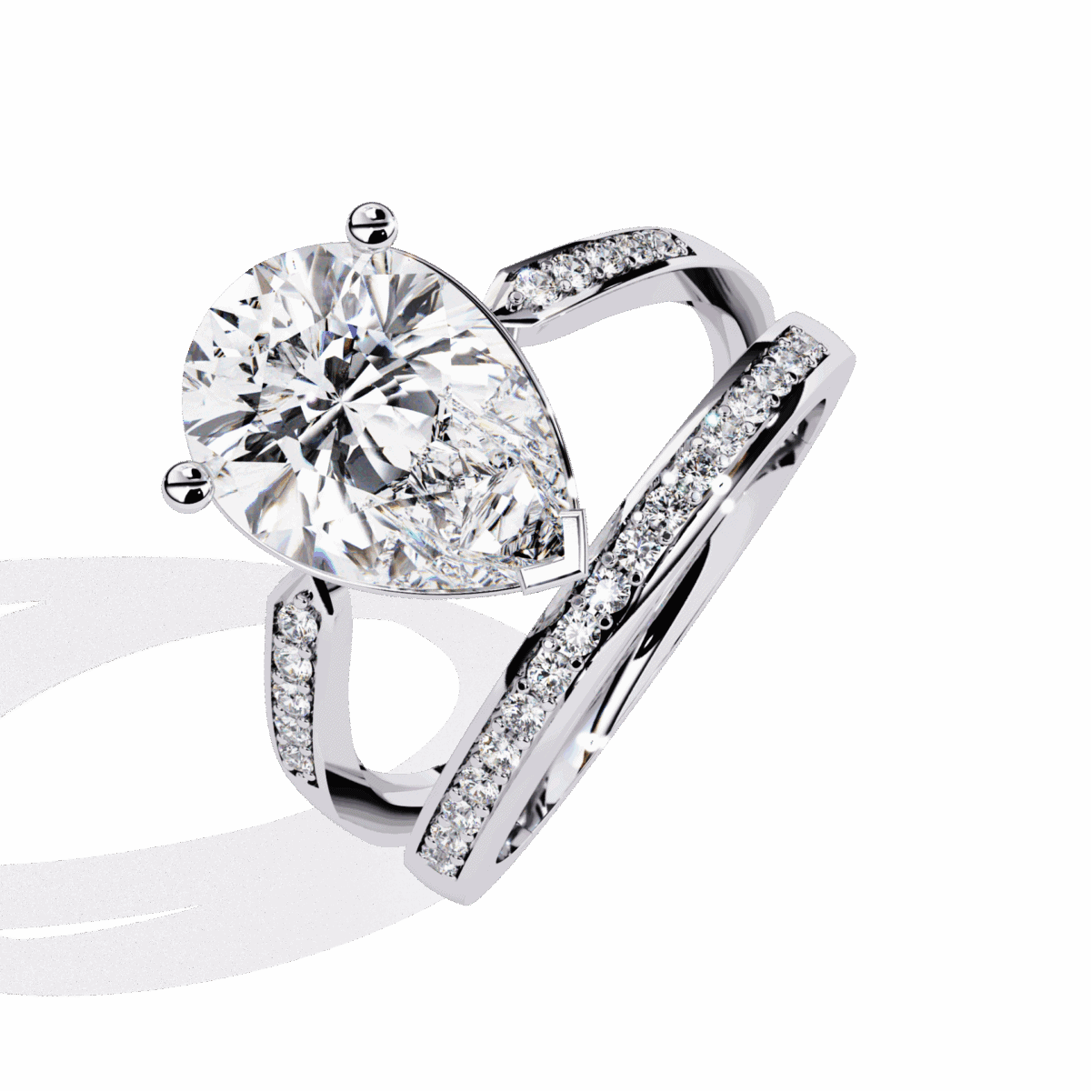 5.75 Carat Pear Cut Solitaire in Bezel Setting  Image 2