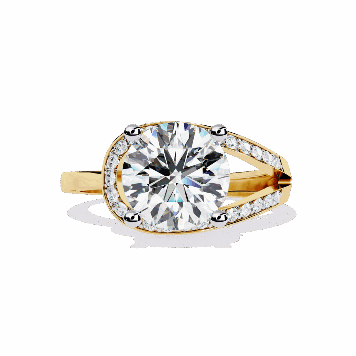 3 Carat Round Cut Day and Night Ring  Image 5