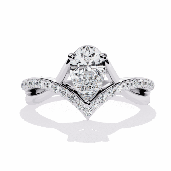 1 Carat Pear Cut Modern Essential Ring