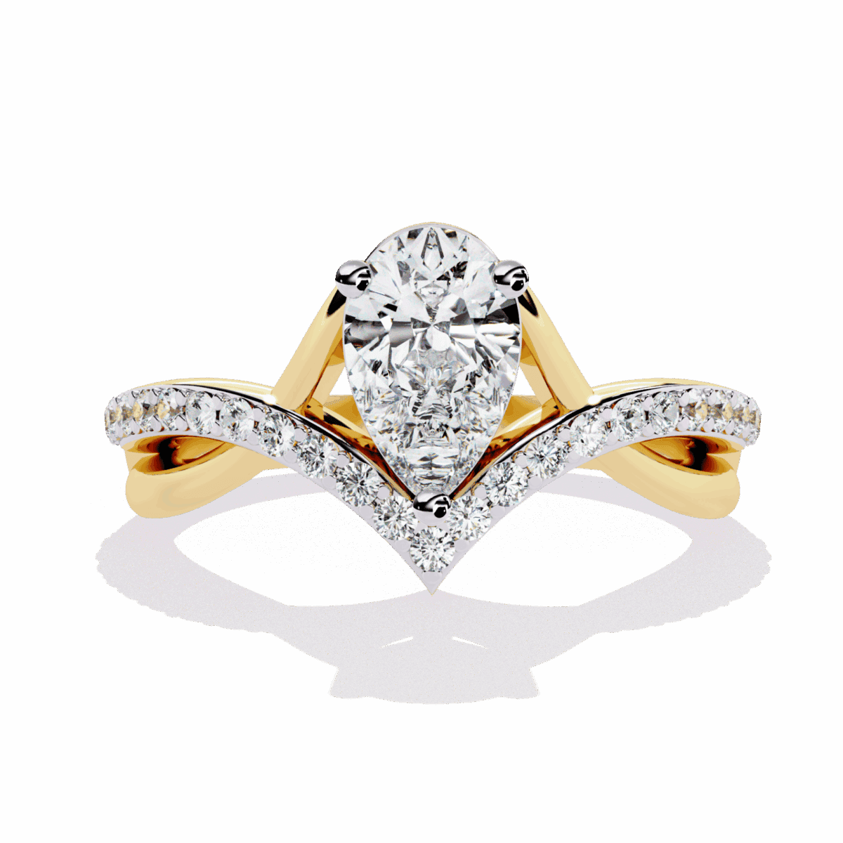 1 Carat Pear Cut Modern Essential Ring  Image 5