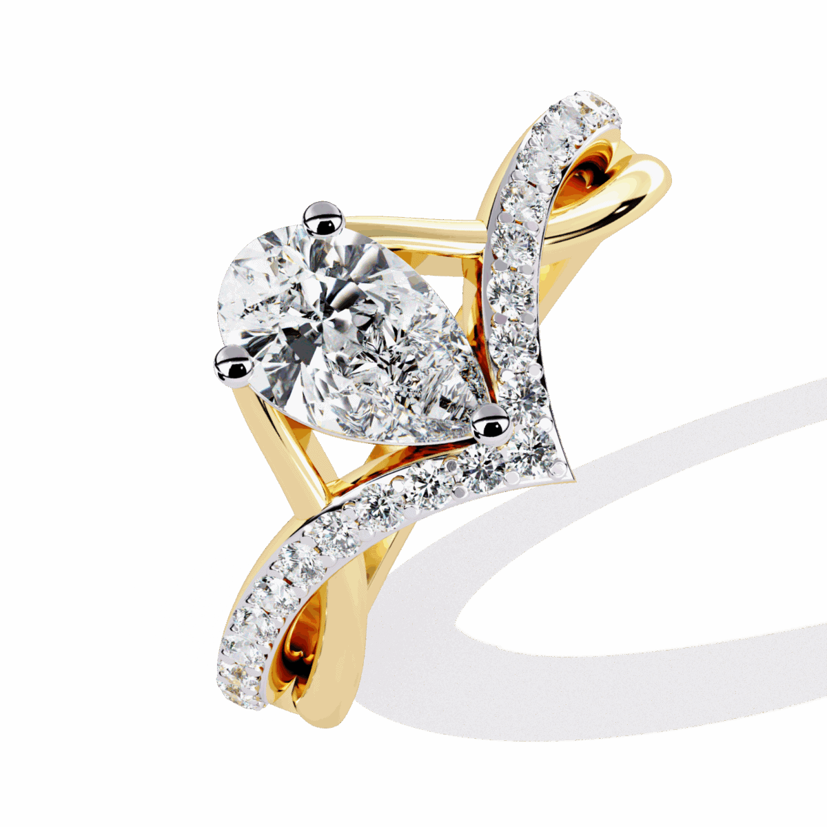 1 Carat Pear Cut Modern Essential Ring  Image 6