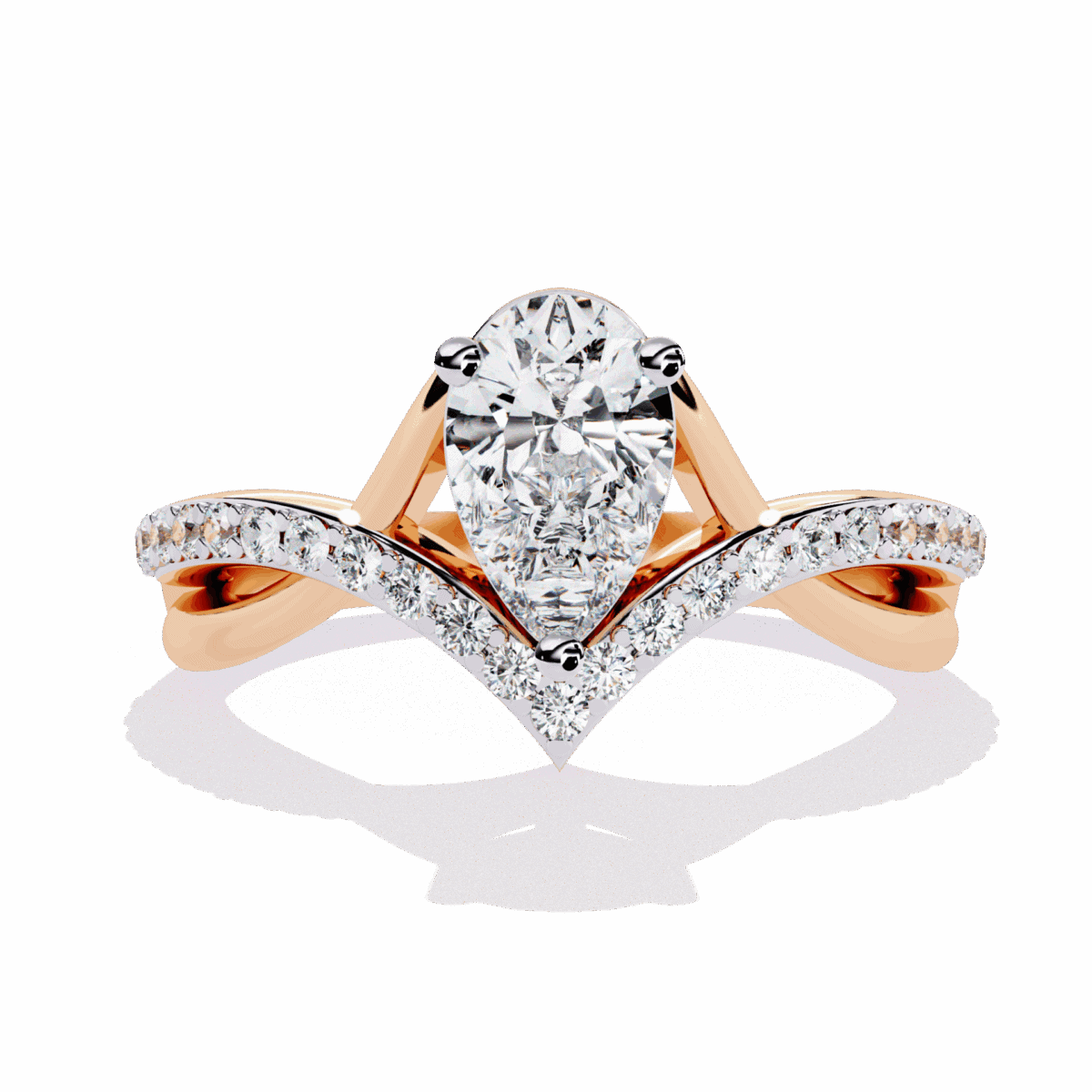 1 Carat Pear Cut Modern Essential Ring  Image 9
