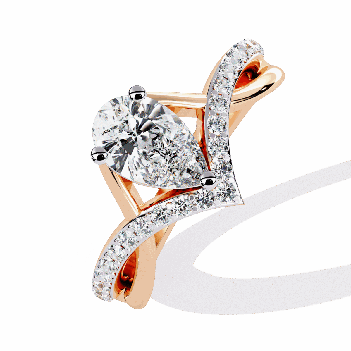 1 Carat Pear Cut Modern Essential Ring  Image 10