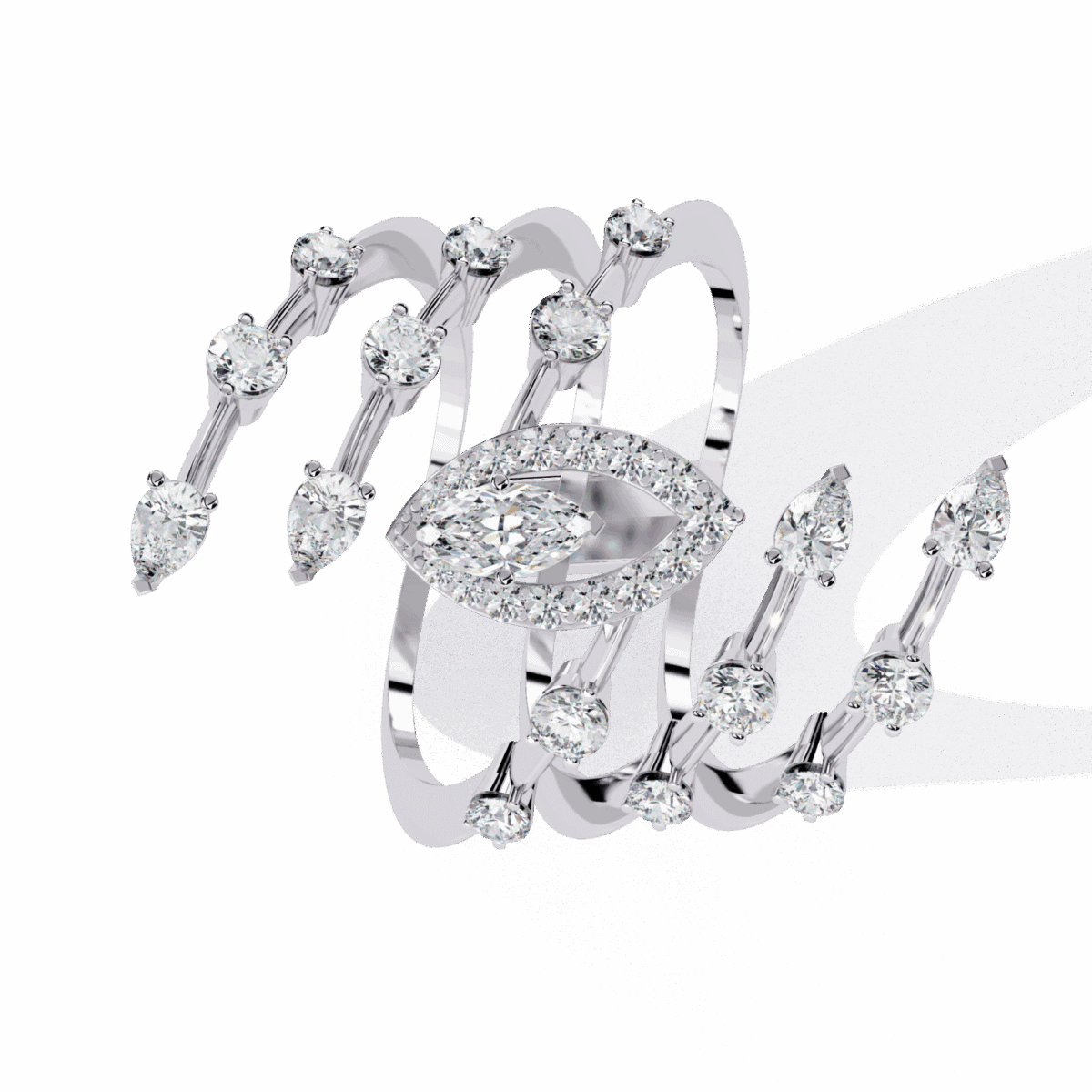 1.25 Carat Marquise and Pear Cut Party Ready Cocktail Ring  Image 2