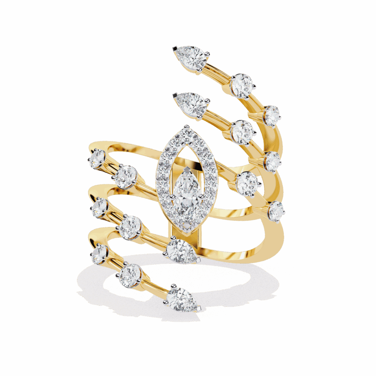 1.25 Carat Marquise and Pear Cut Party Ready Cocktail Ring  Image 5