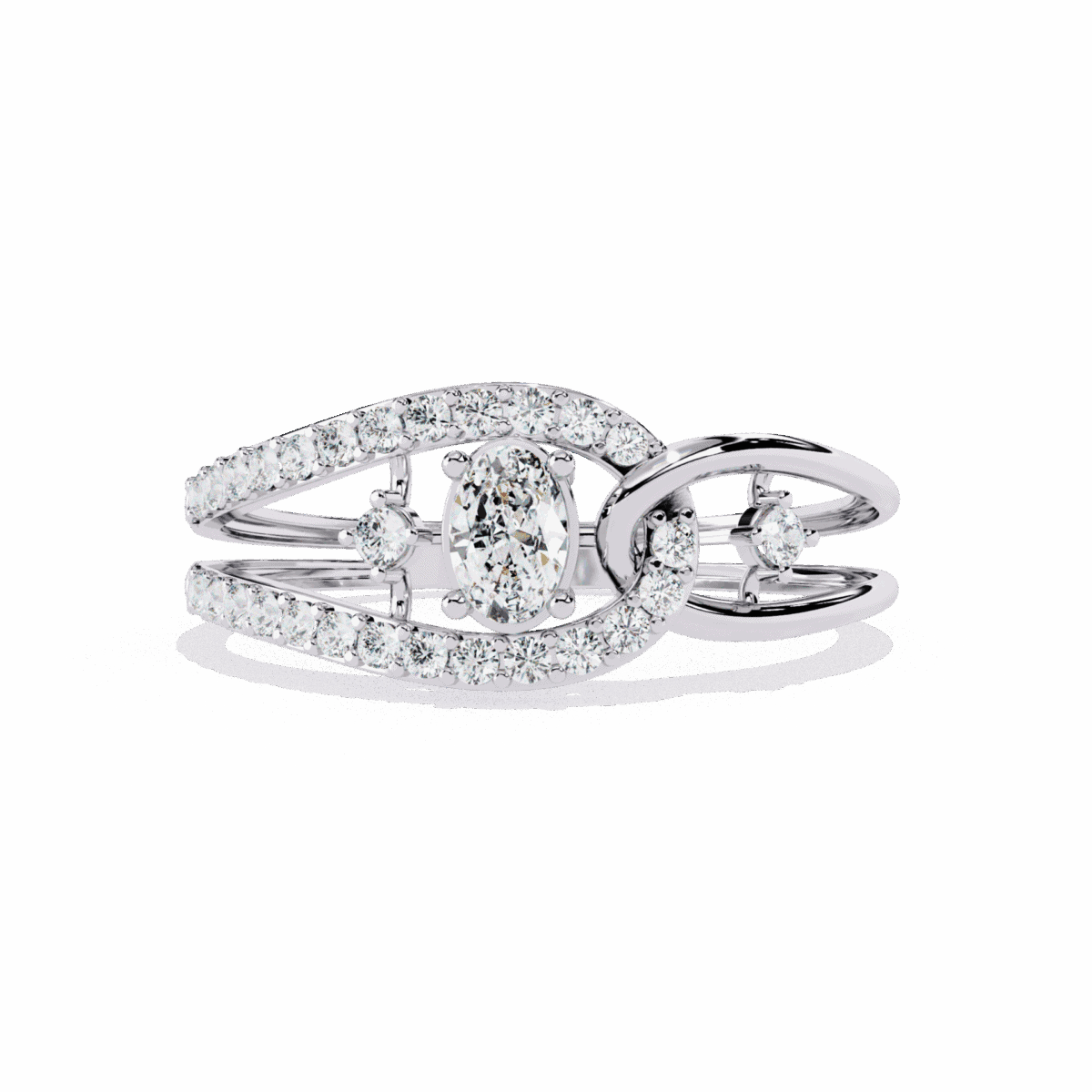 0.35 Carat Oval and Round Cut Day and Night Ring  Image 1