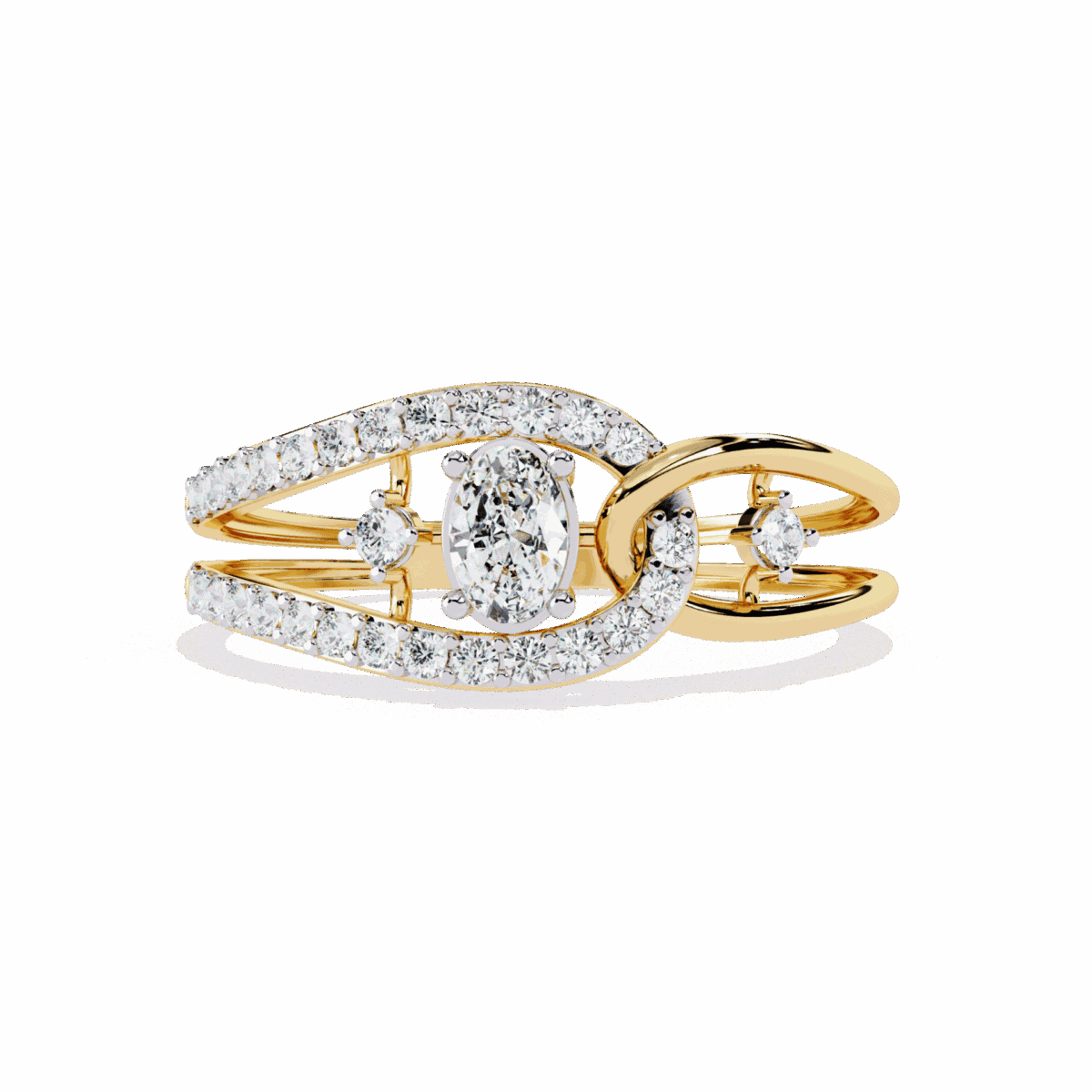0.35 Carat Oval and Round Cut Day and Night Ring  Image 5