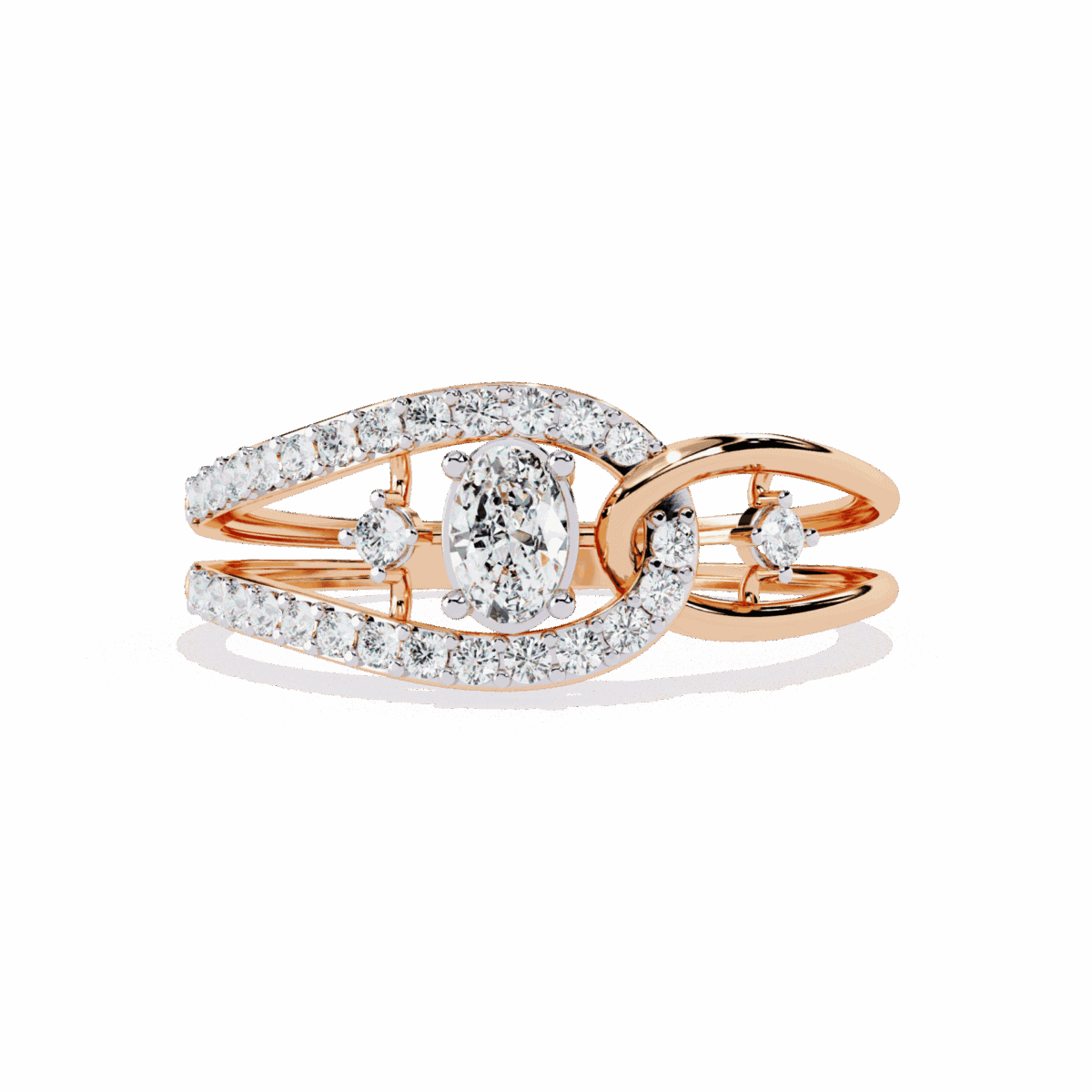 0.35 Carat Oval and Round Cut Day and Night Ring  Image 9