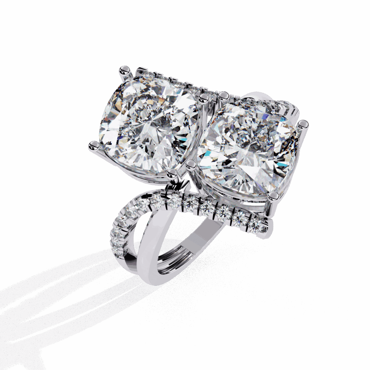 5 Carat Cushion Cut Signature Wear Ring  Image 2