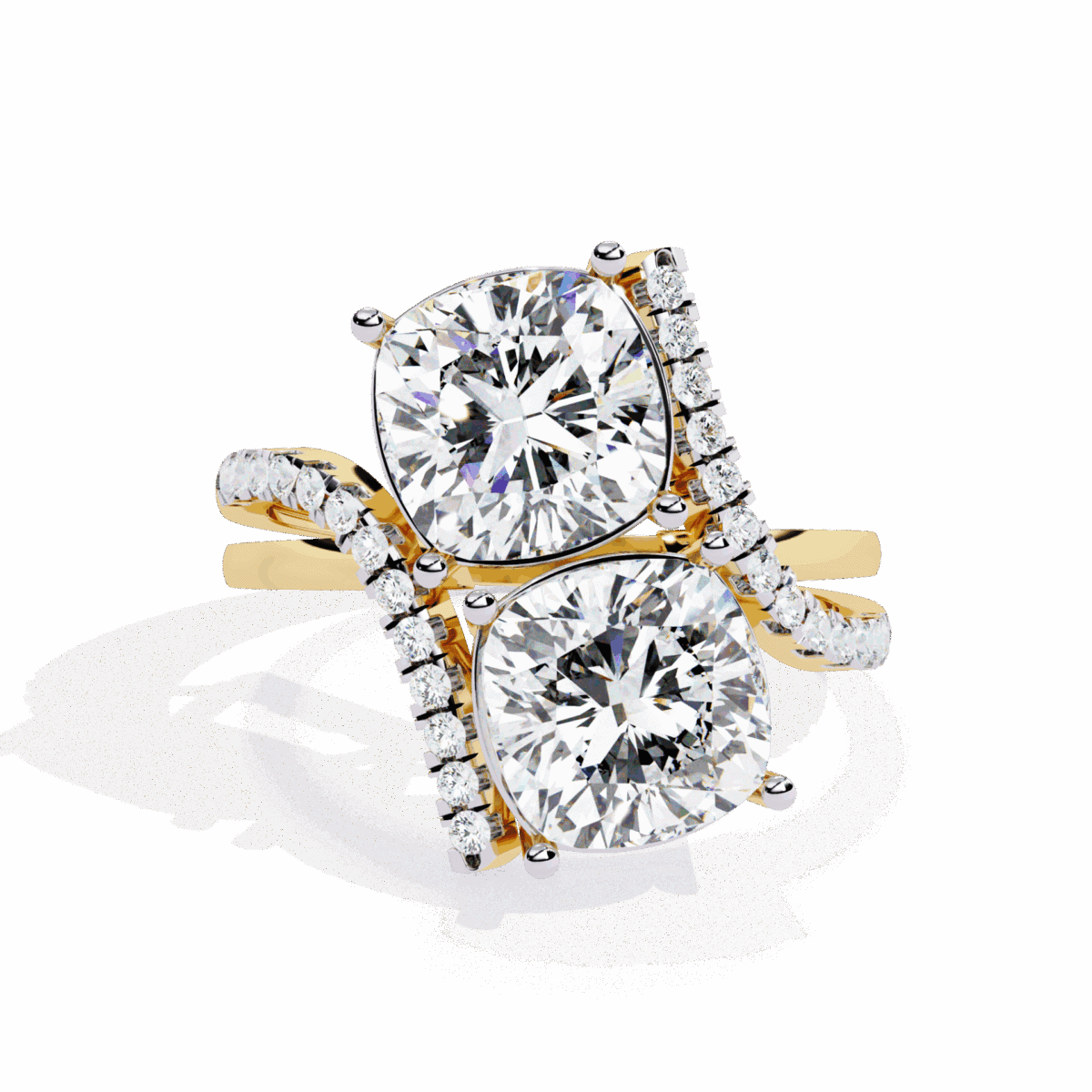 5 Carat Cushion Cut Signature Wear Ring  Image 4