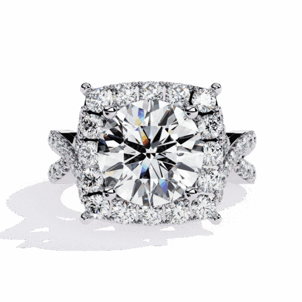 3.5 Carat Round Cut Day and Night Ring