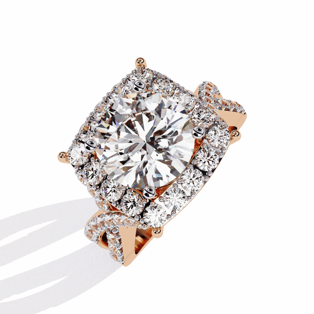 3.5 Carat Round Cut Day and Night Ring  Image 10