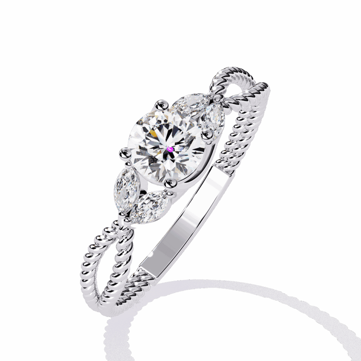 0.5 Carat Round Cut Twilight Diamond Band  Image 2