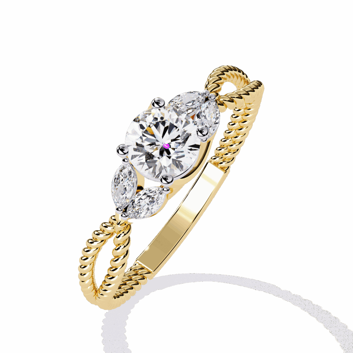 0.5 Carat Round Cut Twilight Diamond Band  Image 6