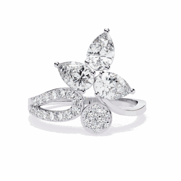 1.25 Carat Pear Cut Day and Night Ring