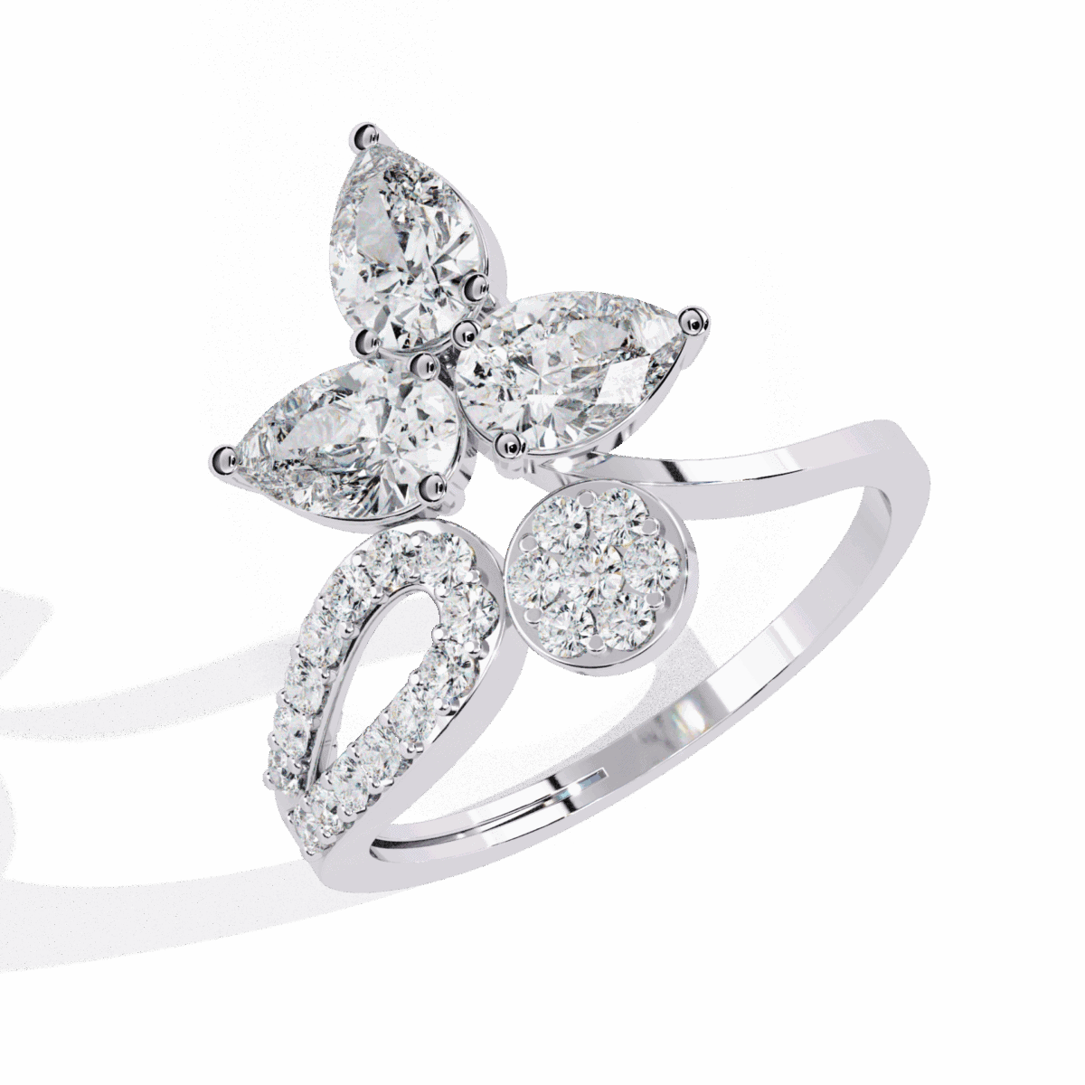 1.25 Carat Pear Cut Day and Night Ring  Image 4