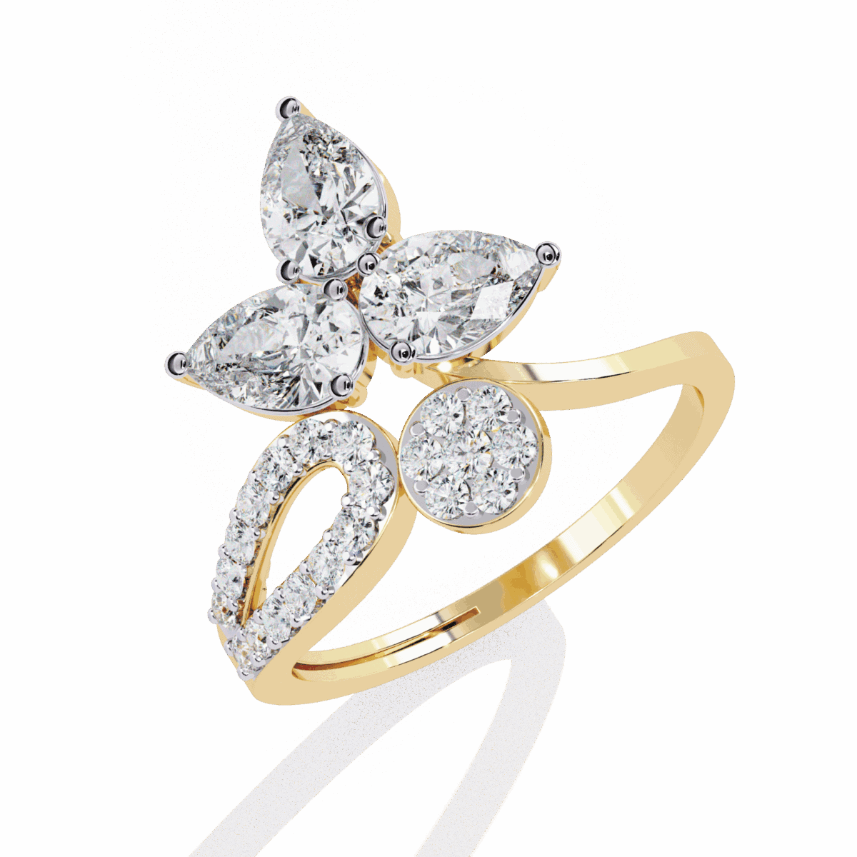 1.25 Carat Pear Cut Day and Night Ring  Image 8