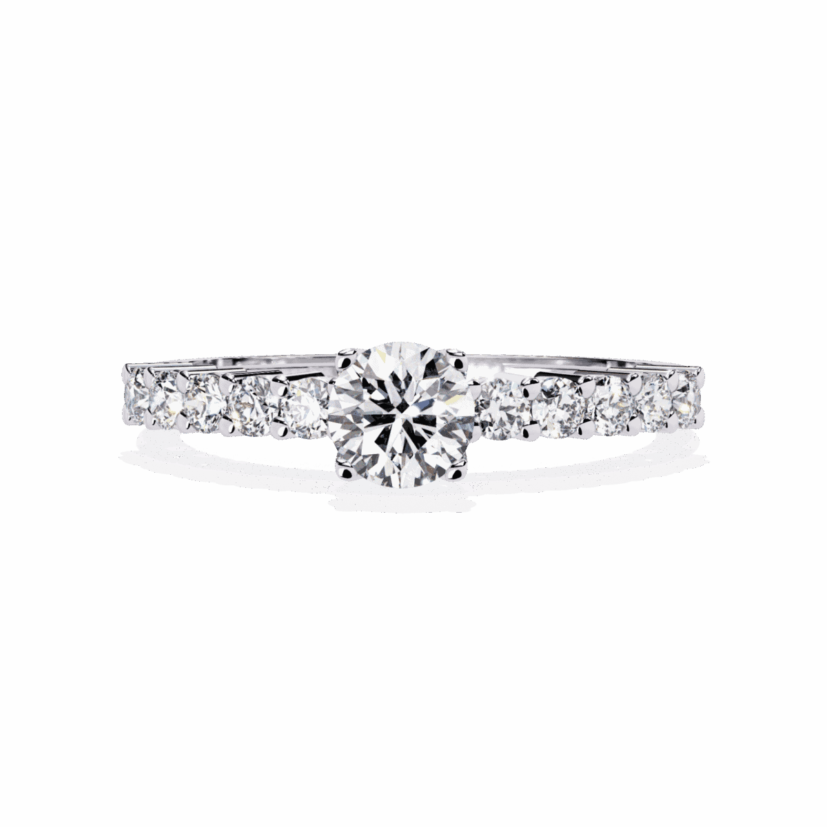 0.75 Carat Round Cut Classic Solitaire Wedding Band  Image 1