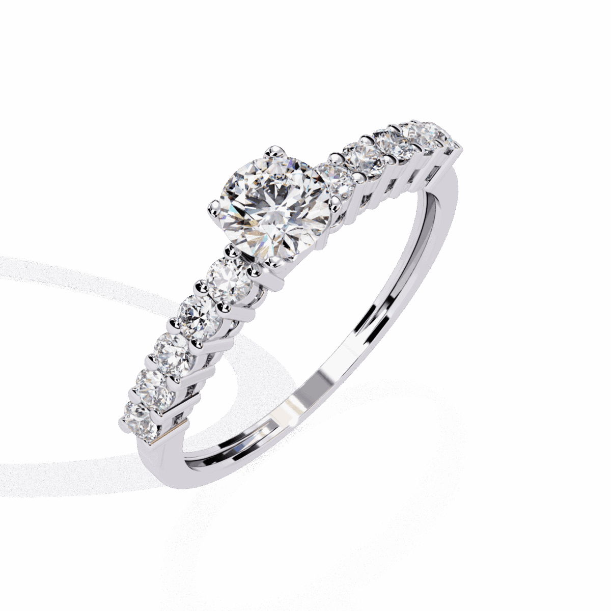 0.75 Carat Round Cut Classic Solitaire Wedding Band  Image 2