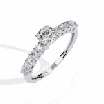 0.75 Carat Round Cut Classic Solitaire Wedding Band - Image 2