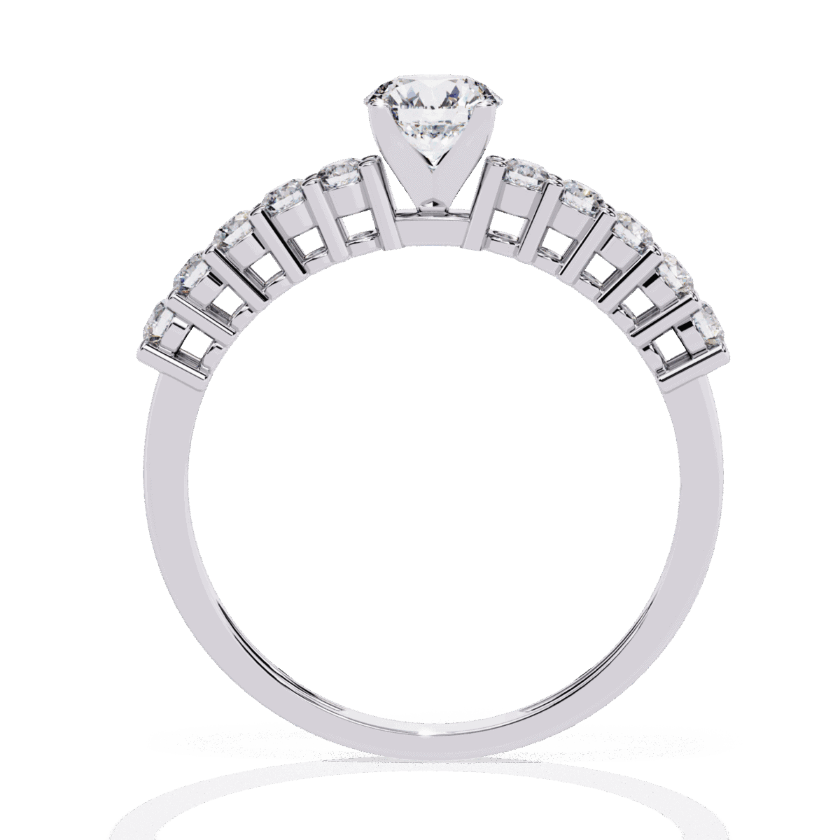 0.75 Carat Round Cut Classic Solitaire Wedding Band  Image 4