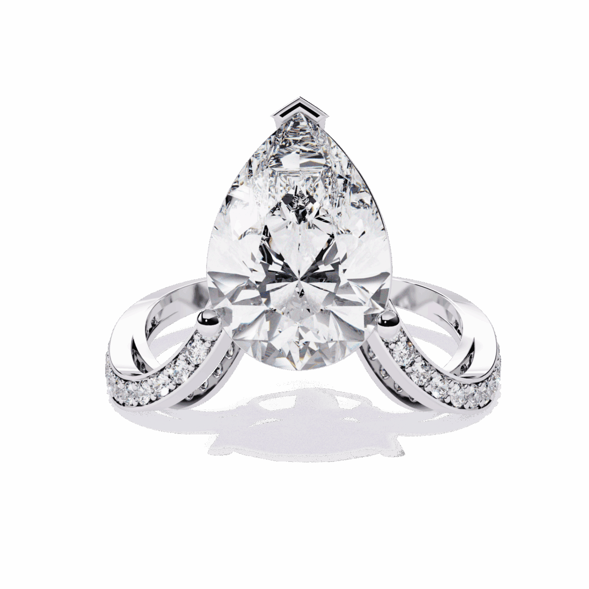 5 Carat Pear Cut Signature Wear Ring  Image 1