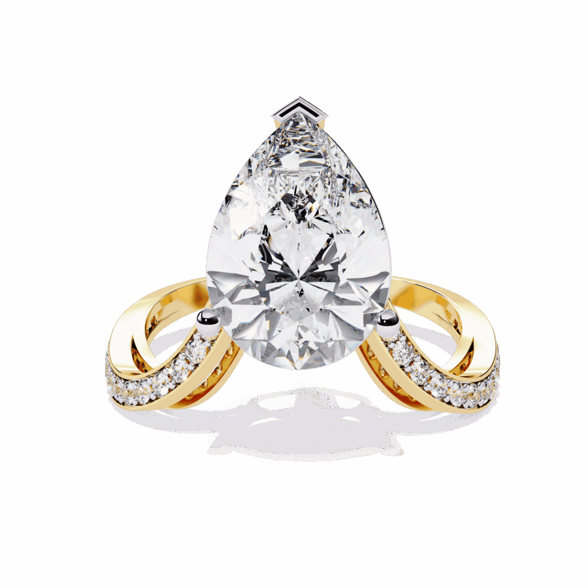5 Carat Pear Cut Signature Wear Ring  Image 5