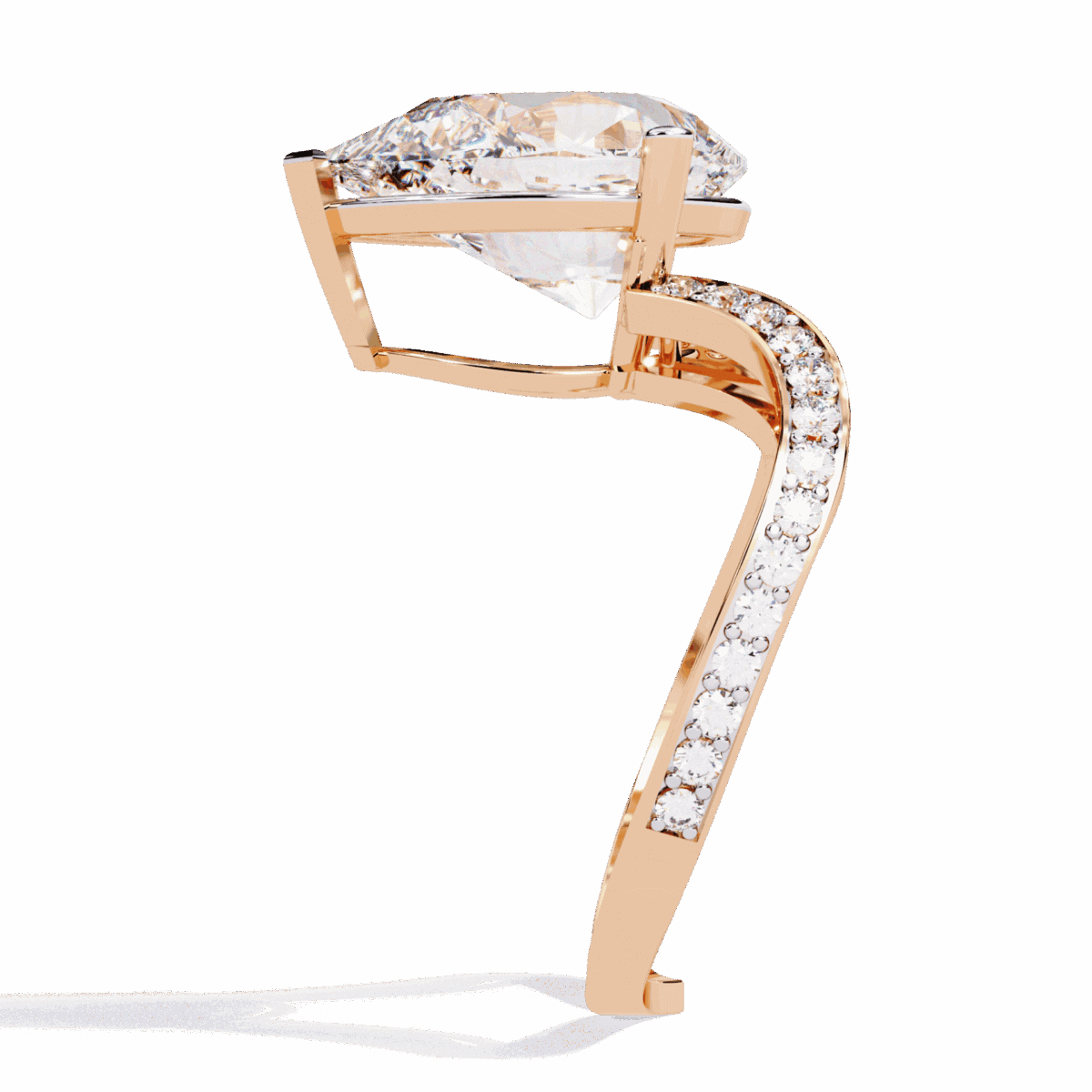 5 Carat Pear Cut Signature Wear Ring  Image 10