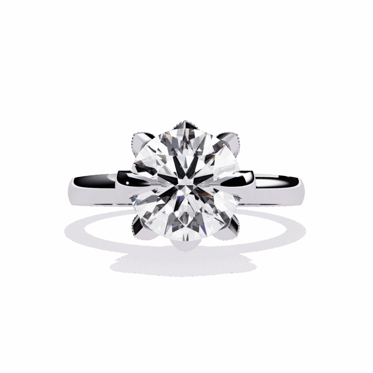3.25 Carat Round Cut Minimal Statement Ring  Image 1