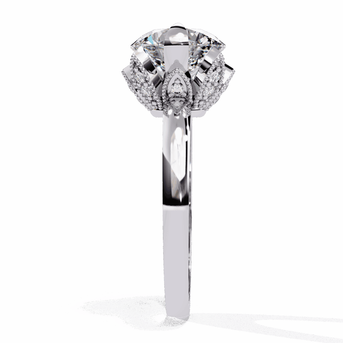 3.25 Carat Round Cut Minimal Statement Ring  Image 3